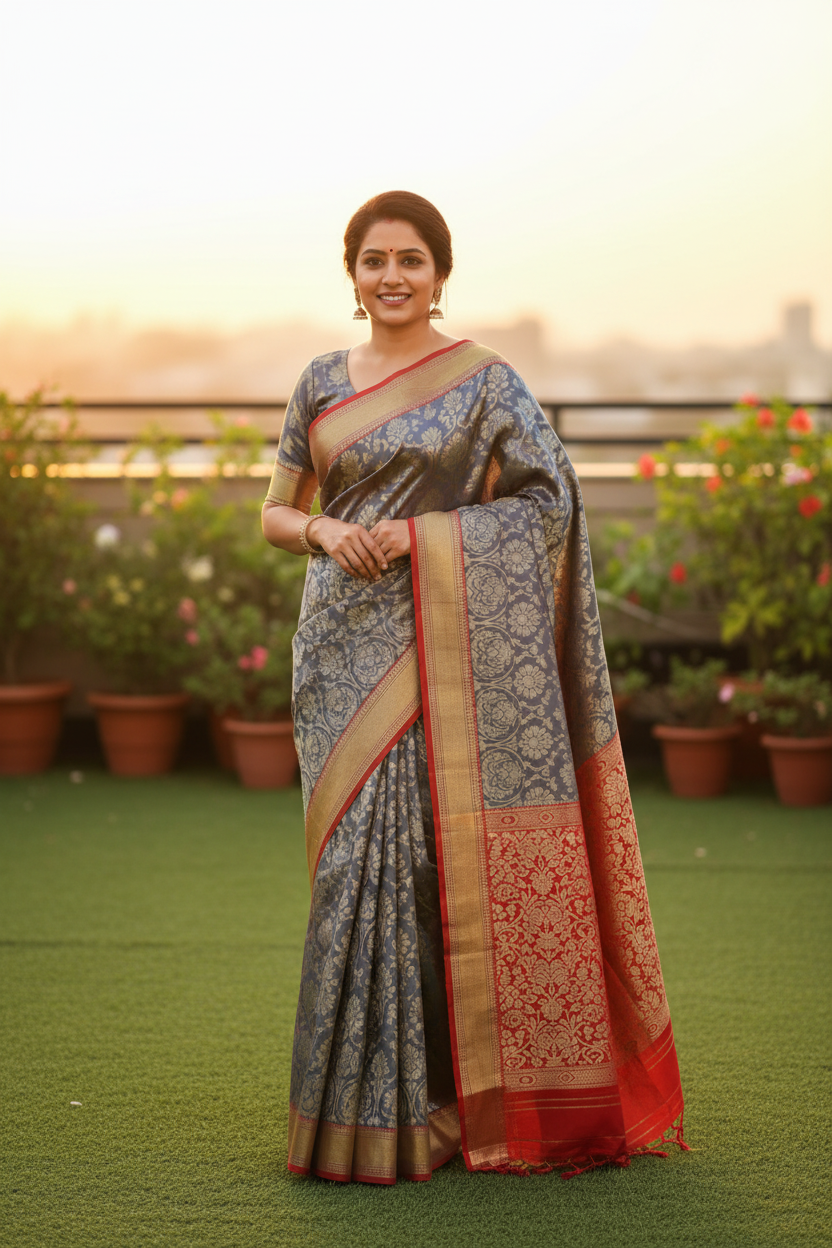 Banarasi Dual-Tone - Rooftop Sunset
