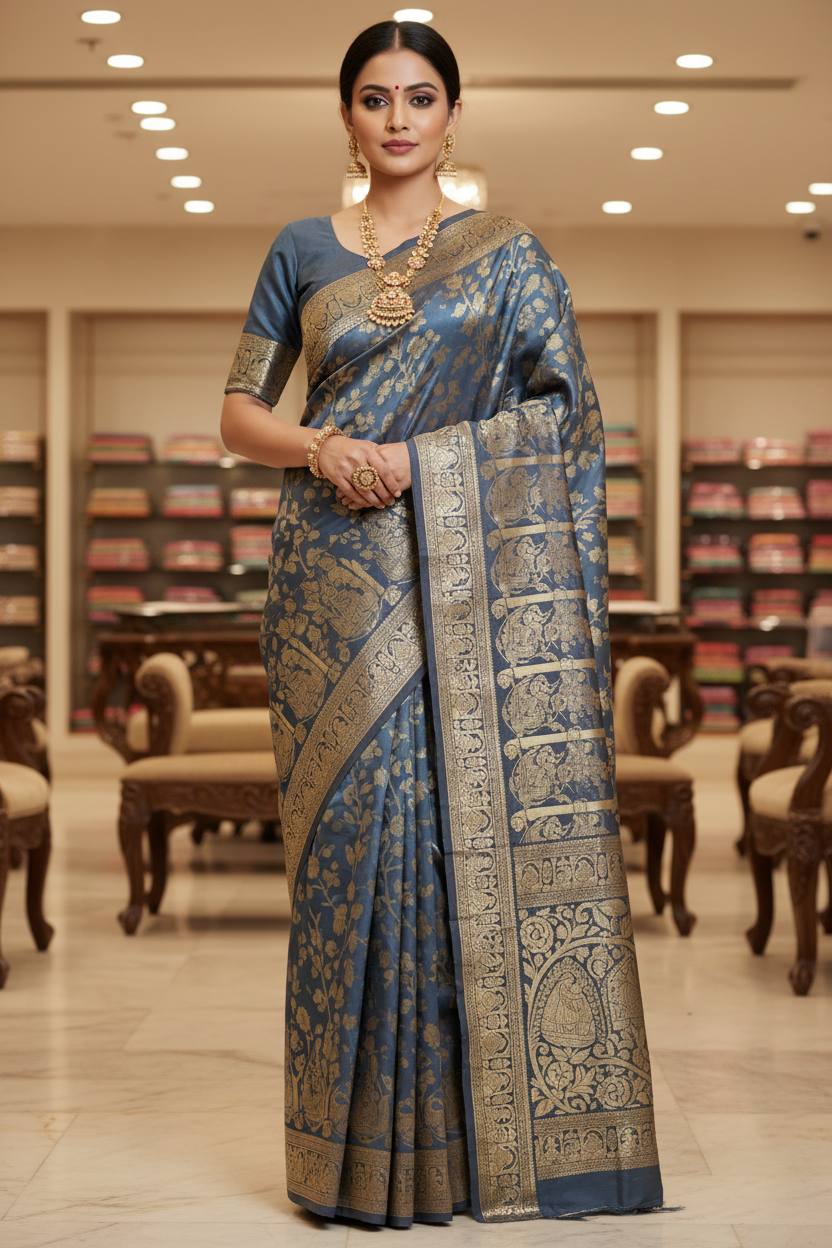 Baluchari Silk Saree - Front View