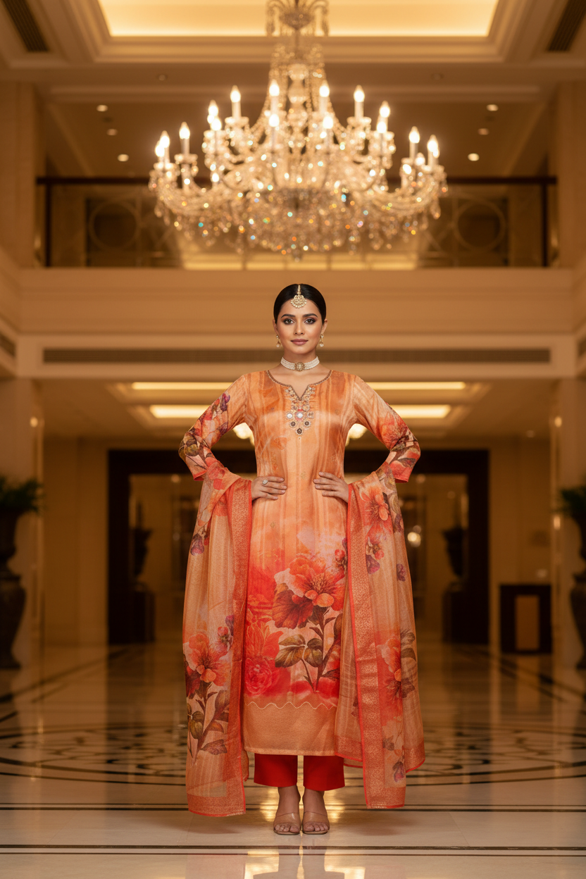 Luxury hotel lobby campaign shot