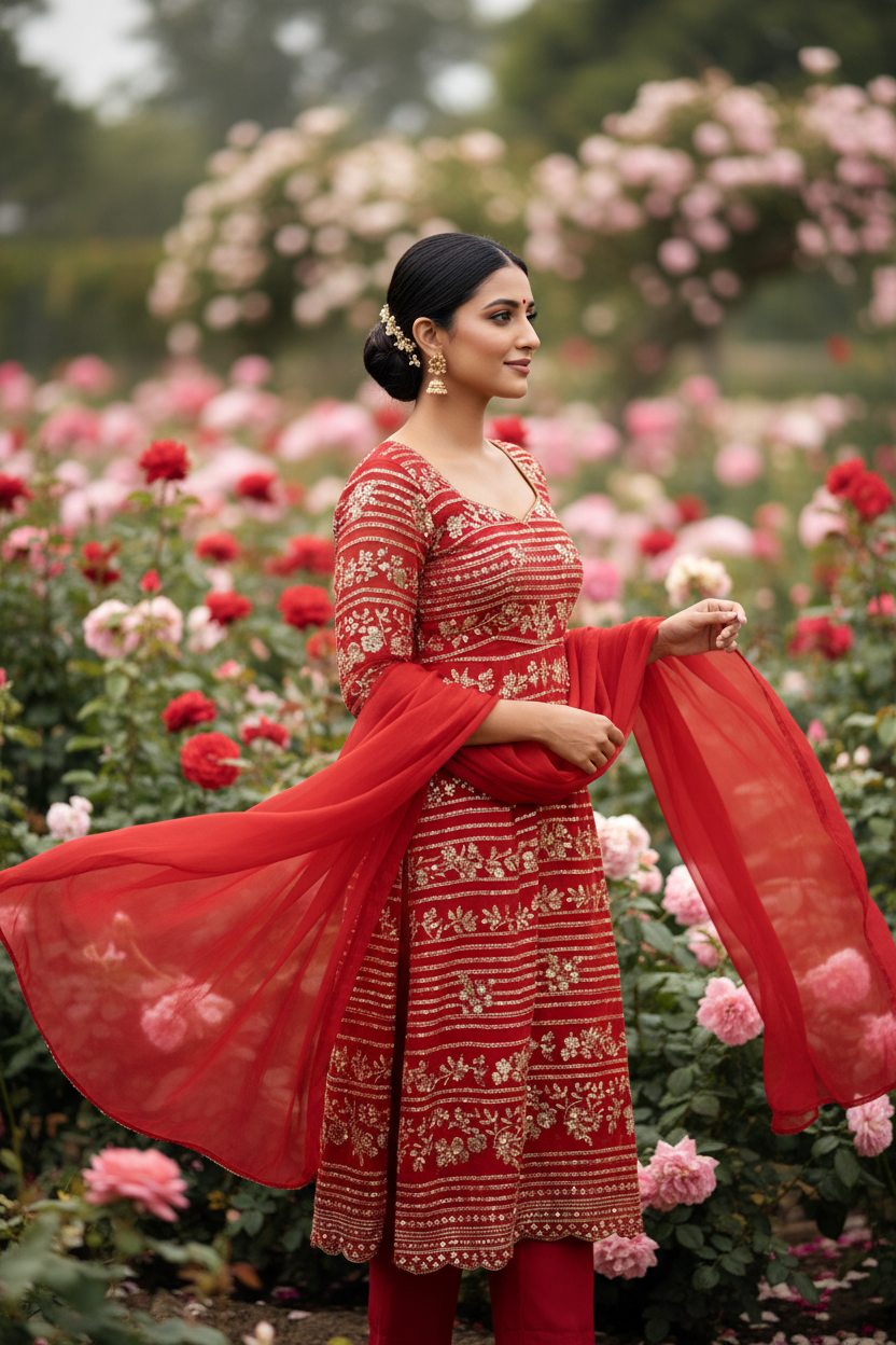 Flower Garden - Profile with Dupatta