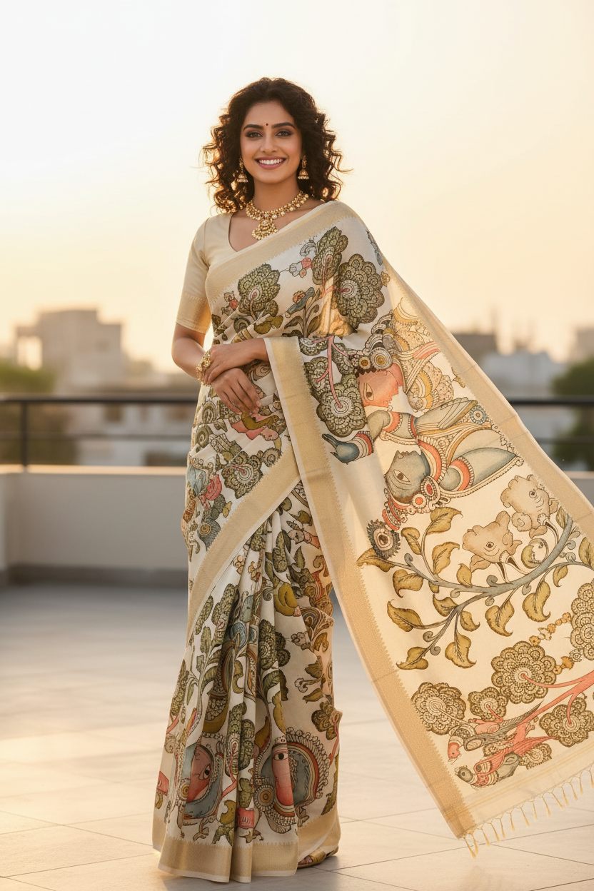 Kalamkari Saree Pose 5