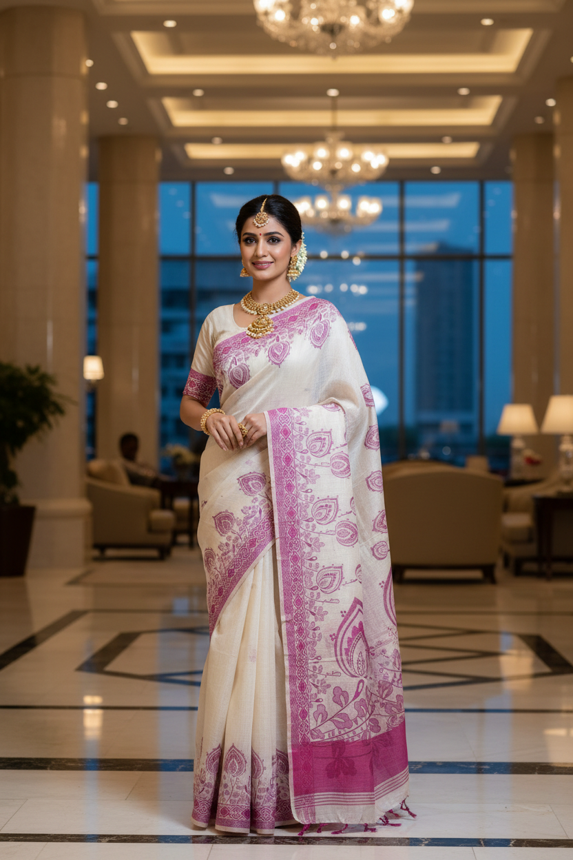 Paisley Saree Pose 5