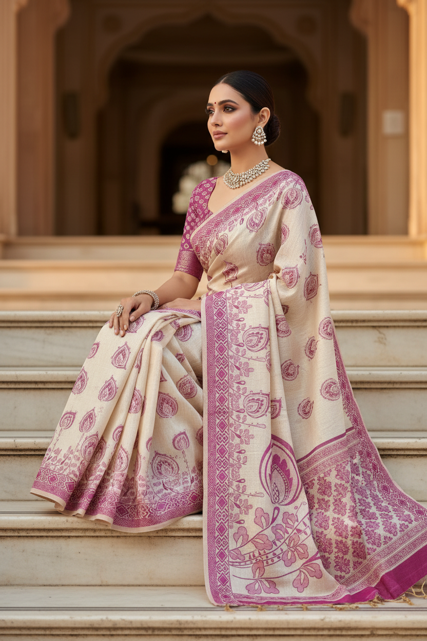 Paisley Saree Pose 6