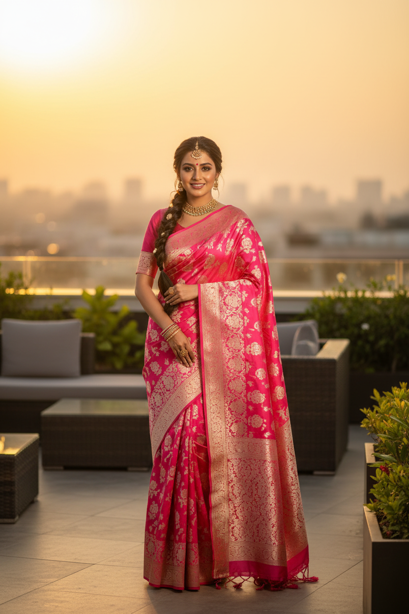 Pink Satin Silk - Rooftop Sunset
