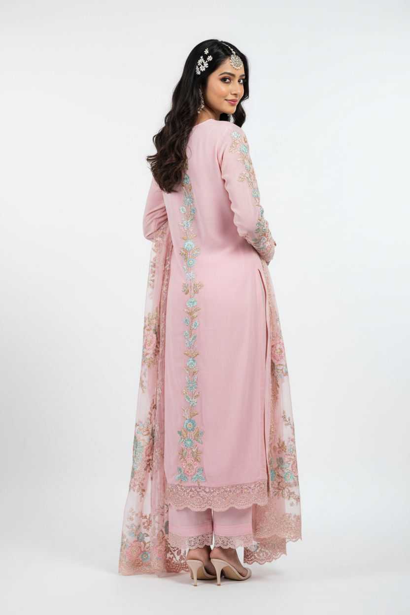 Pink Suit Back View