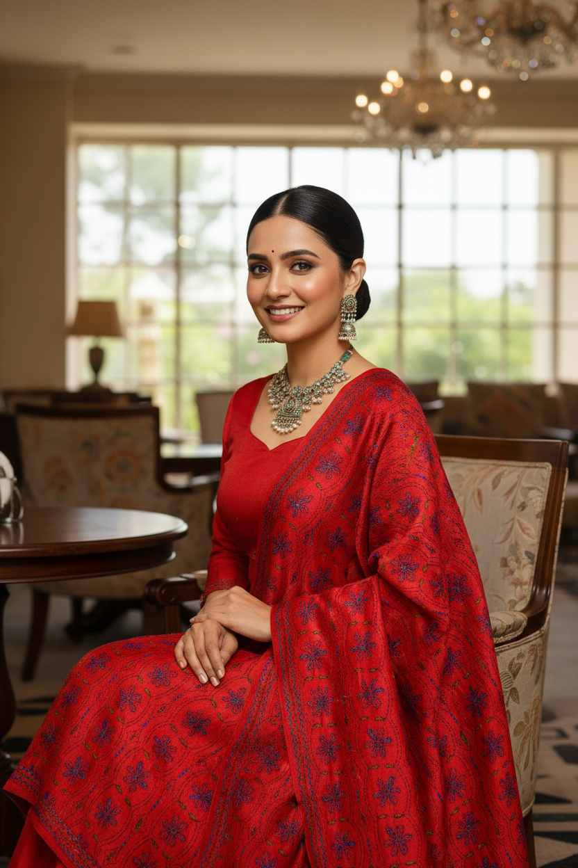 Red Kantha Pose 3