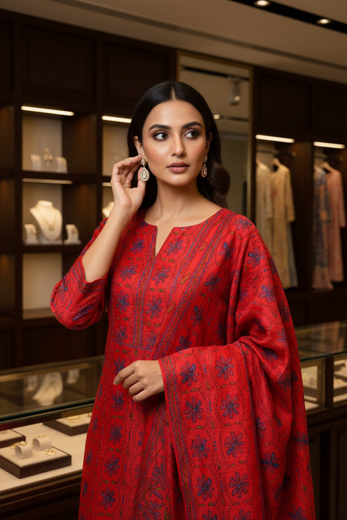 Red Kantha Pose 5