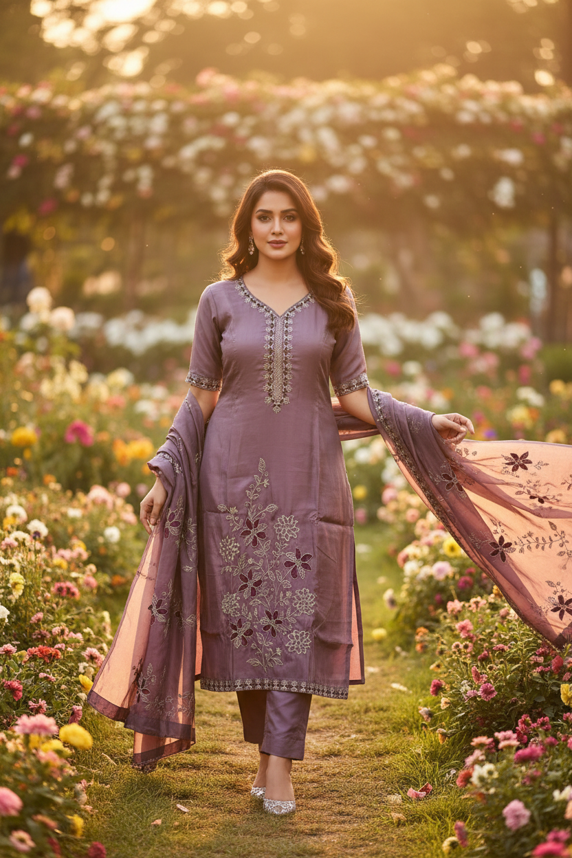 Walking Pose - Flower Garden Golden Hour
